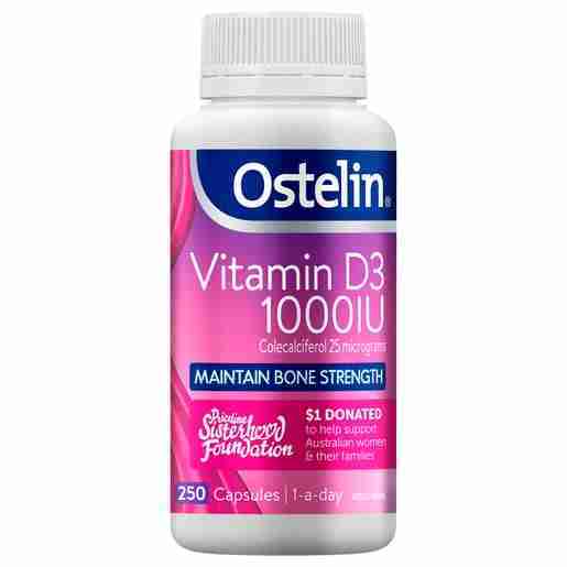 Ostelin Vitamin D3 1000IU 250 Capsules Taylors Pharmacy