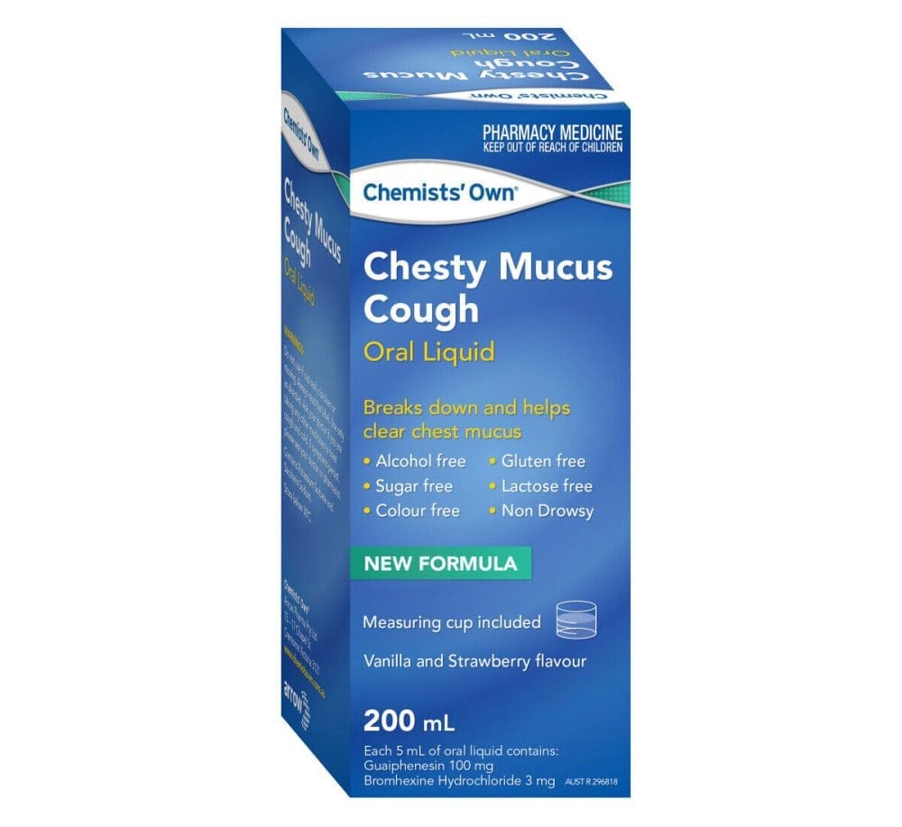 Chemists Own Chesty Mucus Cough Oral Liquid Helps Clear Chest Mucus ...