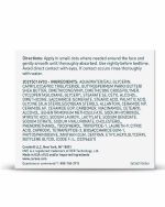 Product label detailing directions for use and a long list of ingredients on a white card.