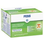 FESS nasal and sinus wash box showing isotonic saline solution for sinusitis and allergies.