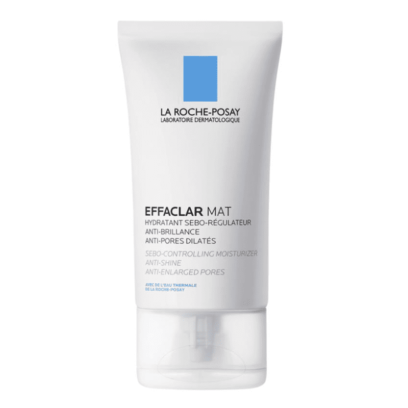 La Roche Posay Effaclar Mat 40ml NW La Roche-Posay Effaclar Mat moisturizing tube with blue square logo, label reads anti-shine anti-pores, seboregulator moisturizer