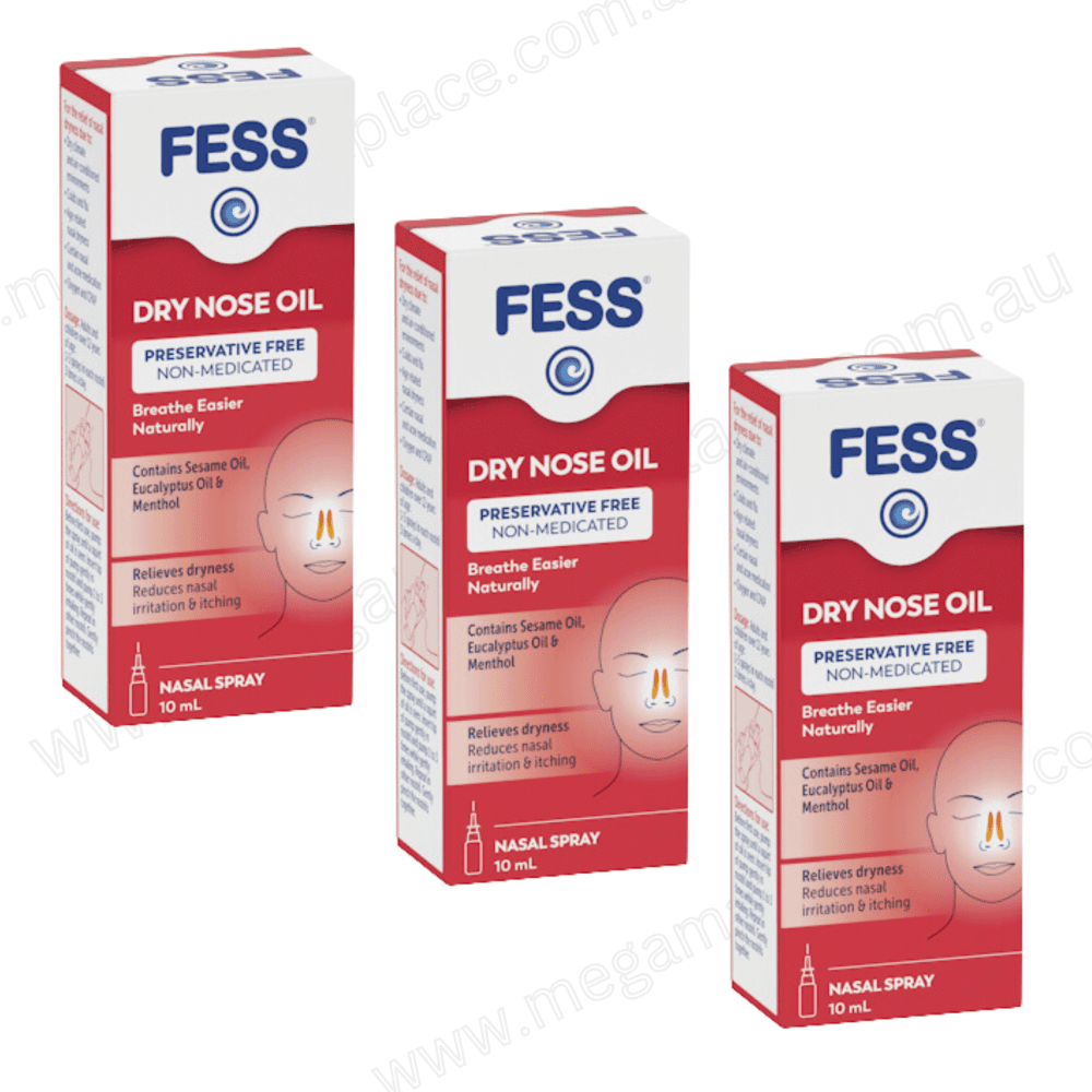Lot of 3 Fess Dry Nose Oil Nasal Spray 10ml