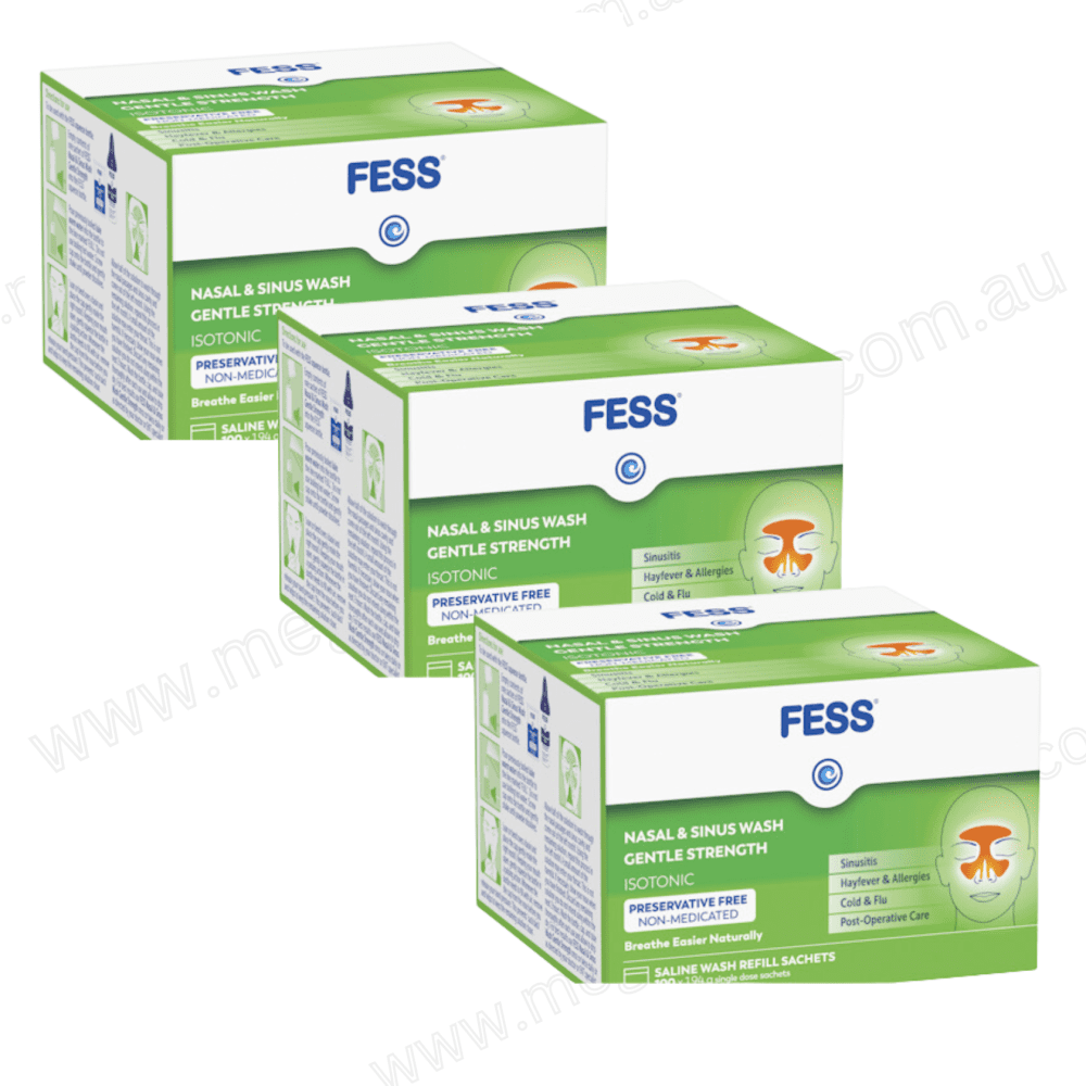 Lot of 3 Fess Sinu Cleanse Gentle Nasal and Sinus Wash Sachets 100 Refills