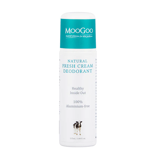 MG-Deodorant-LemonMyrtle-115ml-1_1920x MooGoo Natural Fresh Cream Deodorant bottle with teal cap and white body.