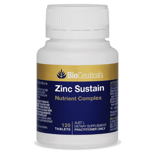 BioCeuticals Zinc Sustain 120 Tablets Nutrient Complex Immune Health Zinc 30mg Main Image