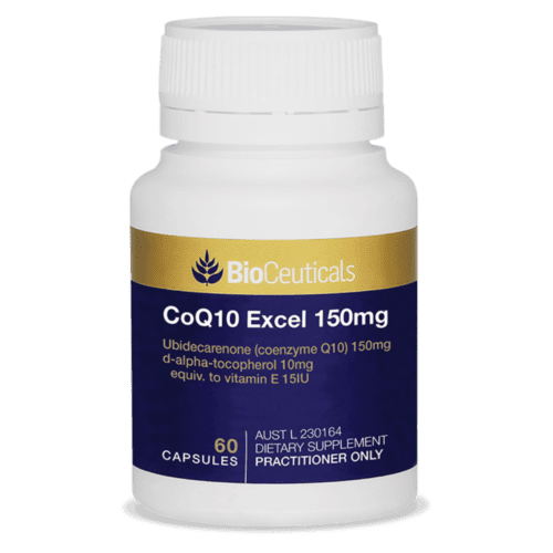 BioCeuticals CoQ10 Excel 150mg 60 Capsules Co-Enzyme Q10 & Vitamin E Antioxidant Main Image