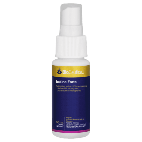 BioCeuticals Iodine Forte 50mL Oral Liquid Spray Healthy Thyroid Function Vegan Main Image